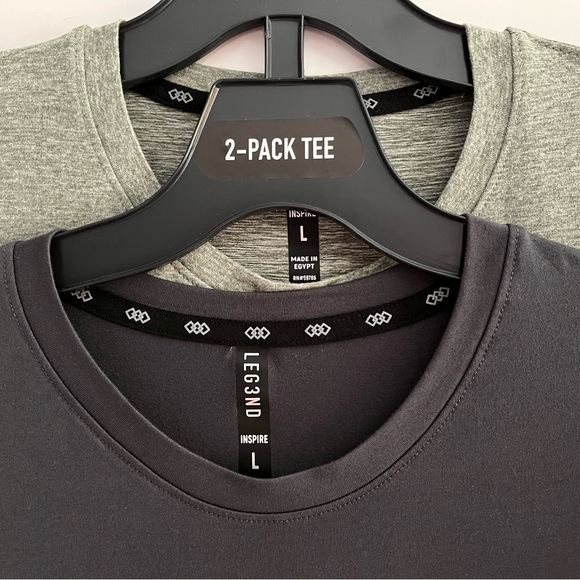 LEG3ND Super Soft Light Weight Stretch Moisture Wicking Short Sleeve 2pc Tees - Picture 3 of 10